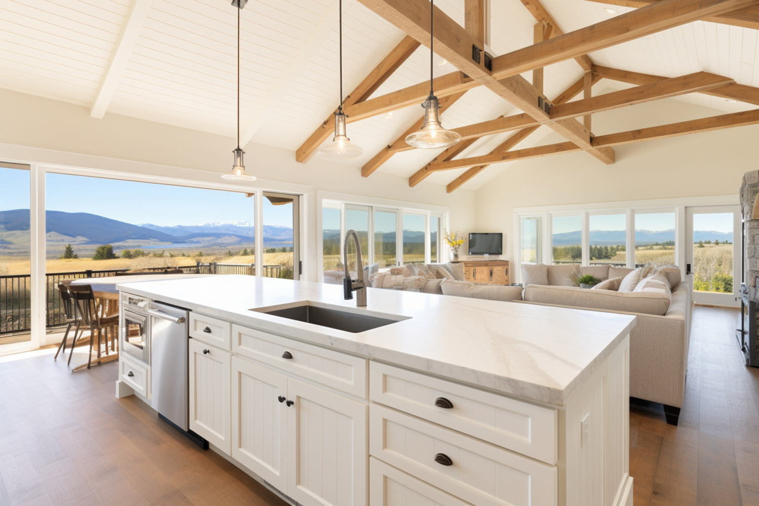 Modern Arizona kitchen remodel with warm neutral tones and natural light