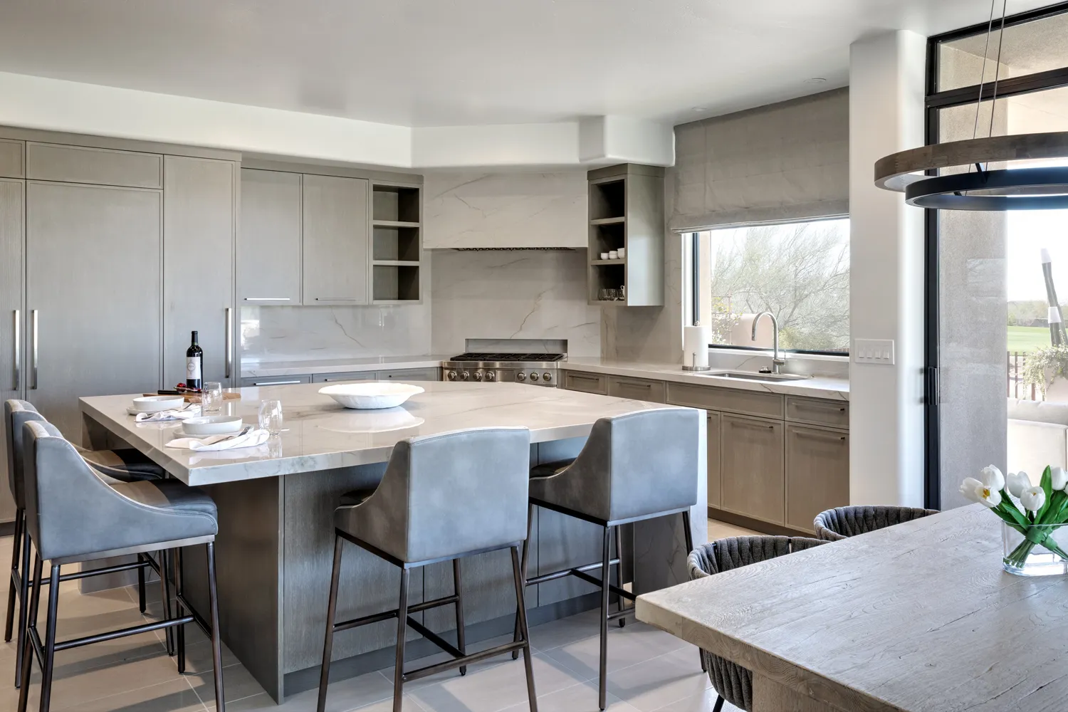 Modern Arizona kitchen remodel with warm neutral tones and natural light