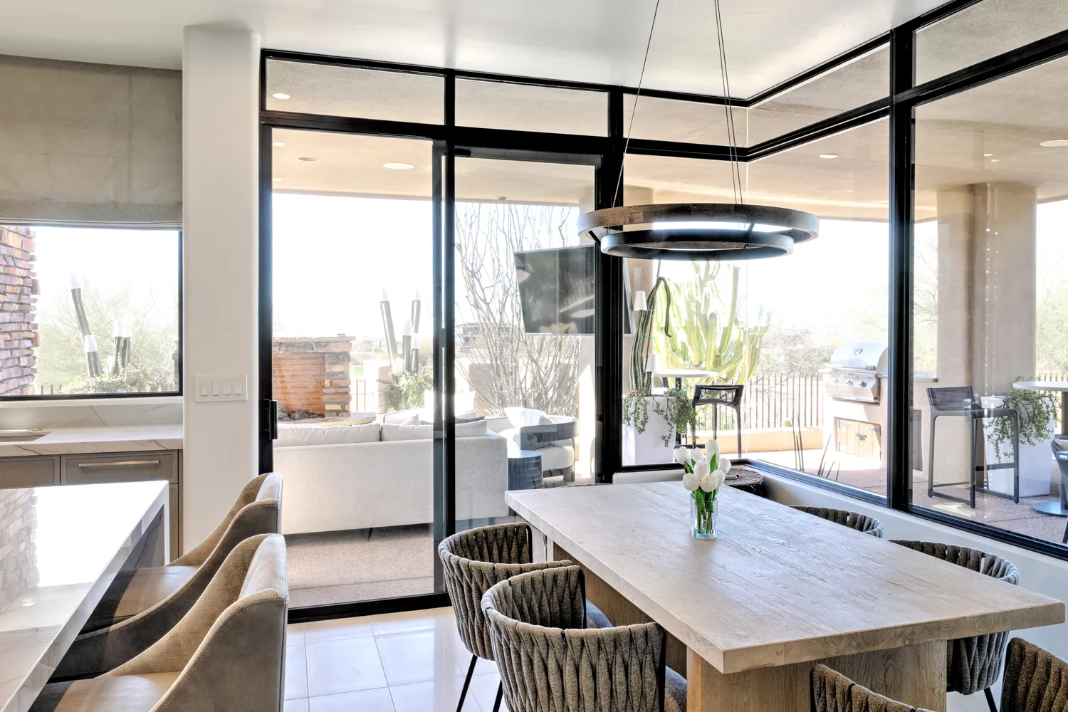 Modern Arizona kitchen remodel with warm neutral tones and natural light