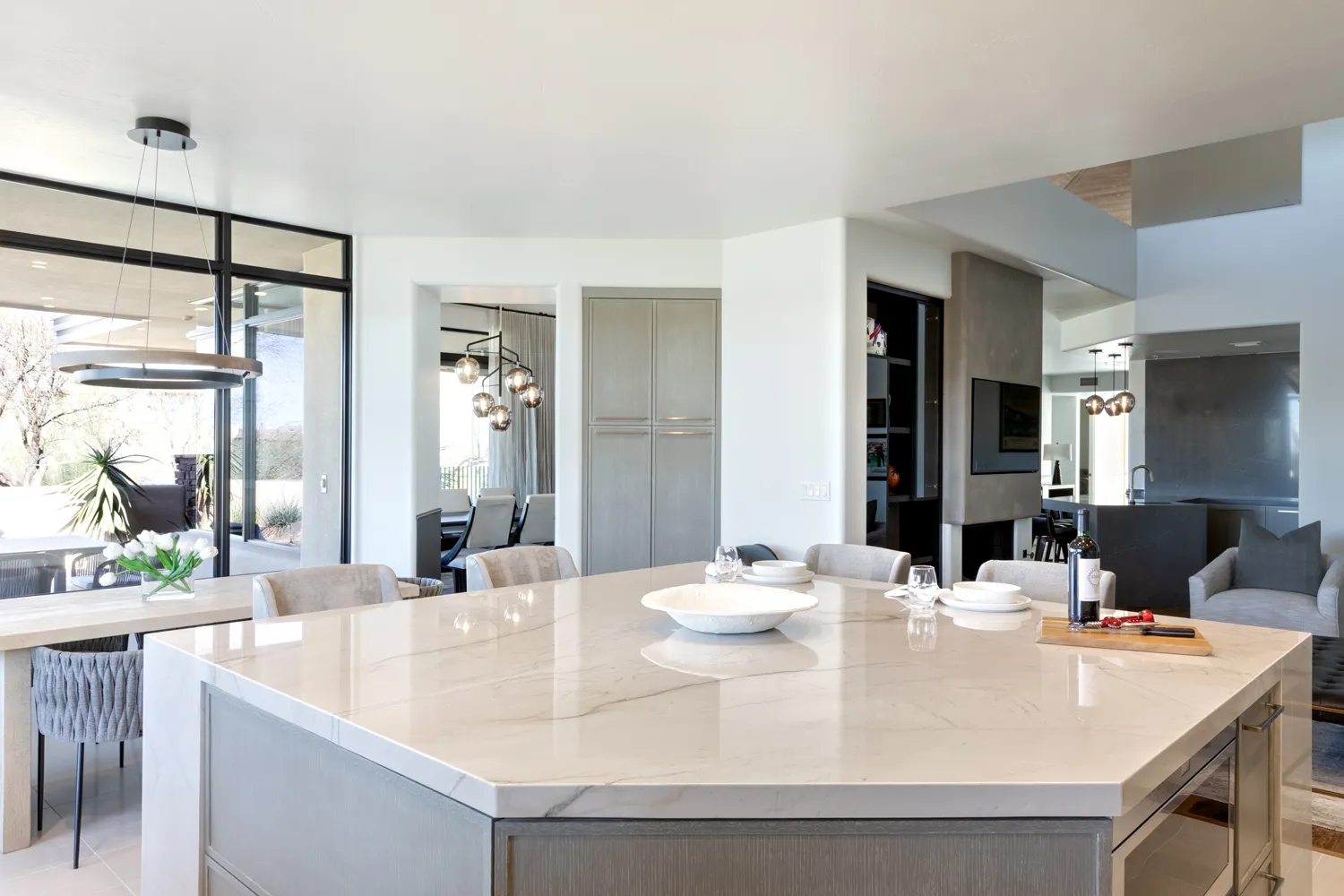 Modern Arizona kitchen remodel with warm neutral tones and natural light