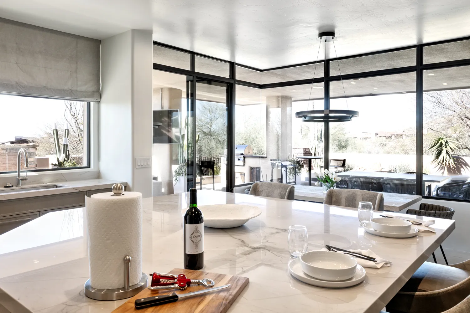 Modern Arizona kitchen remodel with warm neutral tones and natural light