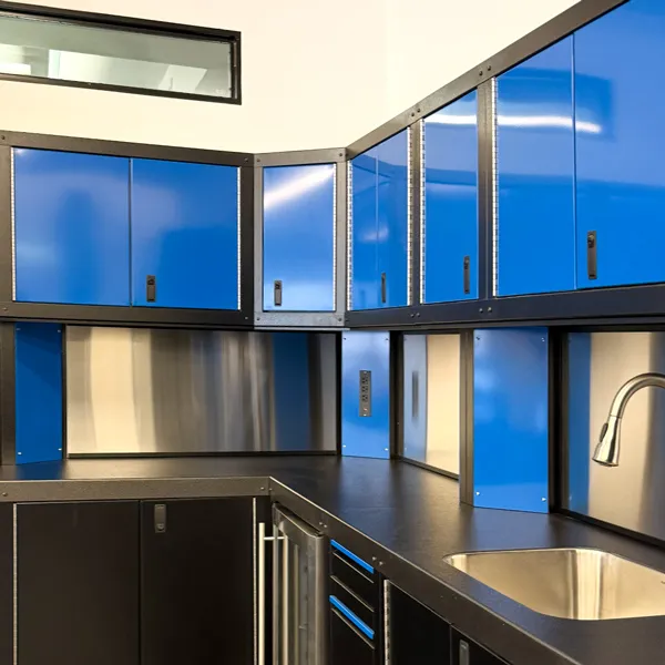 High-end garage cabinet system by Garaza with clean lines and durable materials