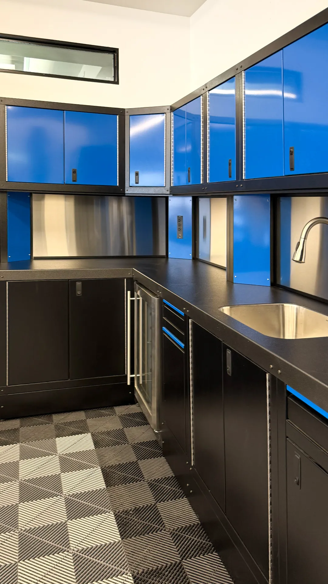 Custom garage design in Uptown Phoenix with Garaza cabinetry and integrated storage system
