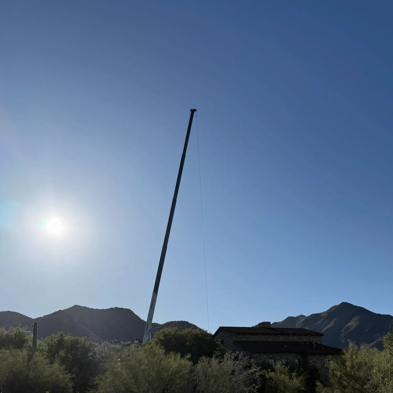 scottsdale home addition crane installation