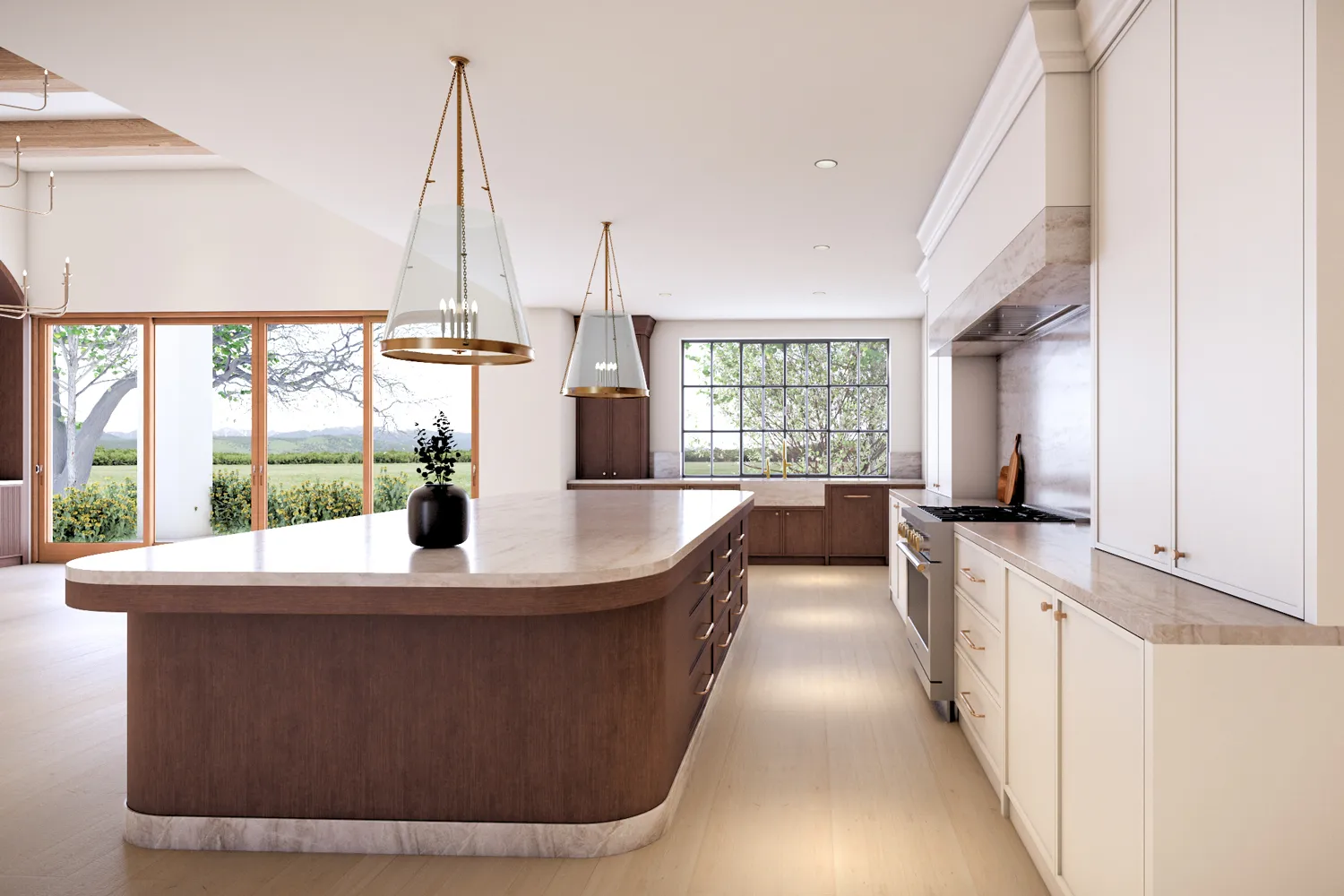 Custom walnut cabinetry in Arizona luxury home renovation